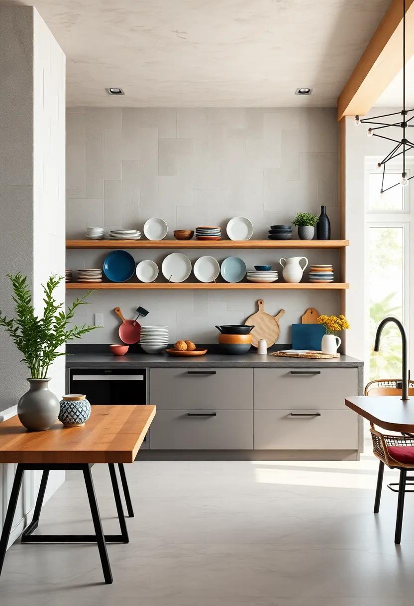 Artistic Dishware Display: Showcase bold ⁣dishware‍ in an eye-catching cabinet or⁢ on an open shelf to inspire‍ daily cooking