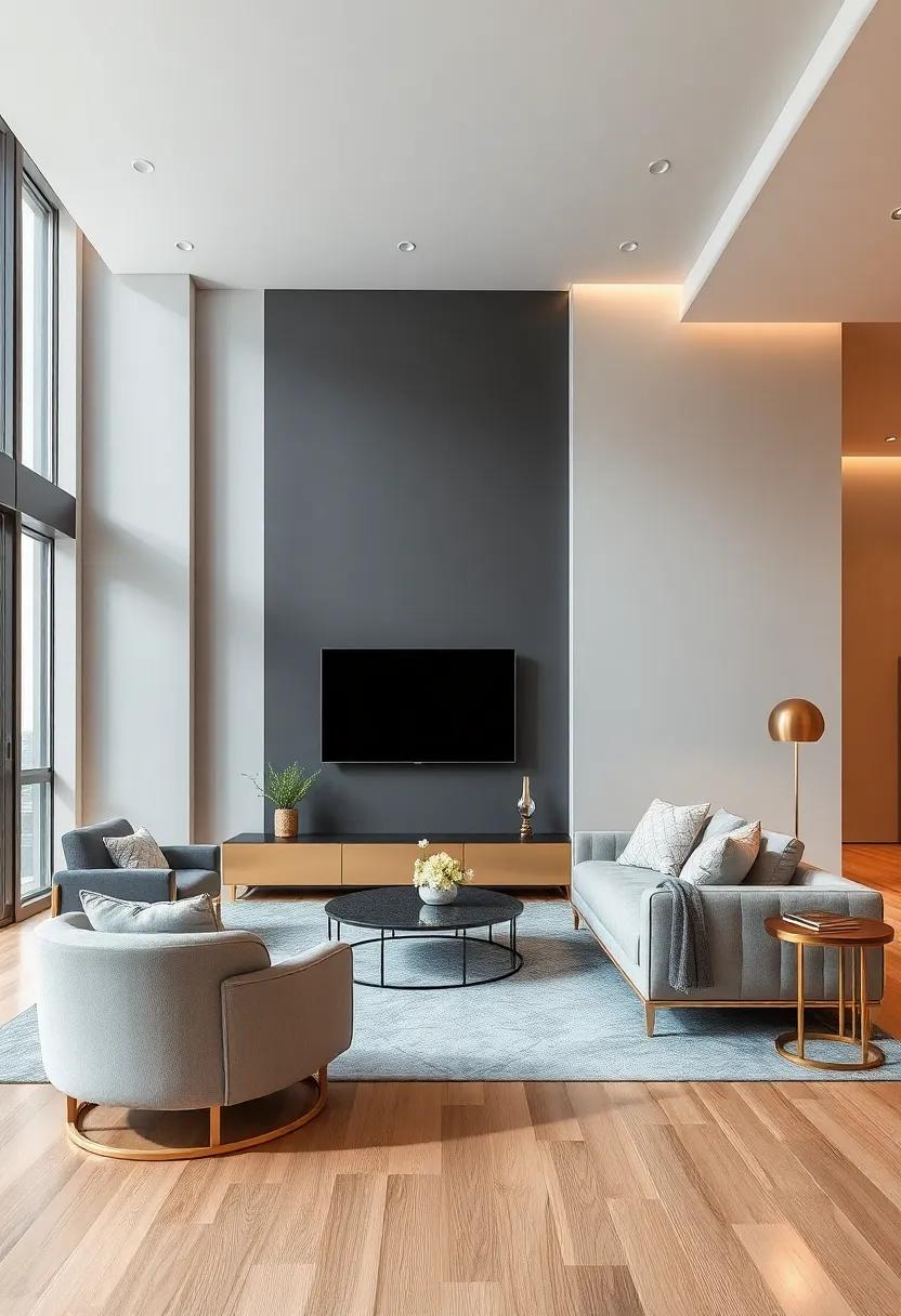 Exploring the Allure of ⁣Metallic Tones in​ Contemporary Living Room ‌Concepts