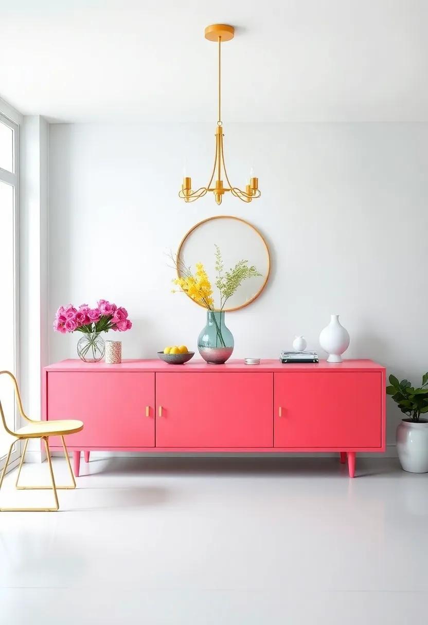 choose a Colorful Buffet Table: Use a vibrant buffet table for both dining‌ storage and a pop of ⁤color​ that ‌brings life to the area