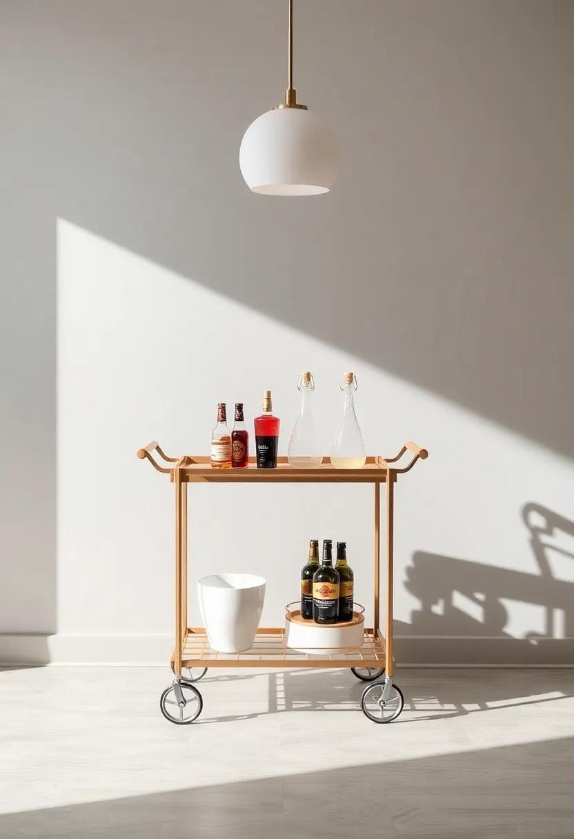 Create a Bar Cart: Use a stylish bar cart as ⁣a mobile drink station ​that can be wheeled over to the dining area when entertaining