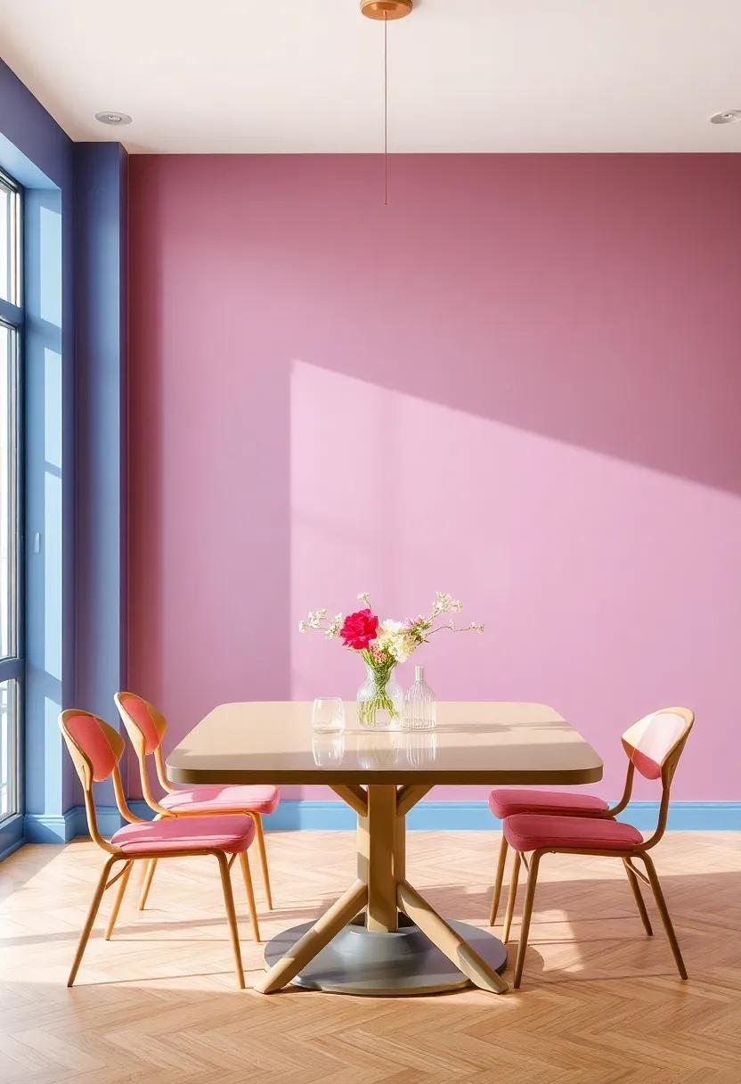 Embrace a Colorful Accent Wall: Create a vibrant accent wall with paint or wallpaper as a ⁣stunning backdrop for your dining area