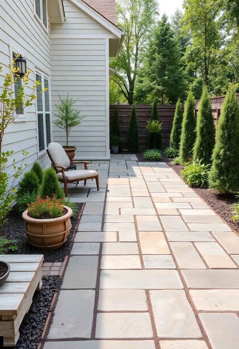 add Texture:‍ Combine smooth ⁣and rough-surfaced stone pavers to ‍create a dynamic tactile experience⁢ underfoot