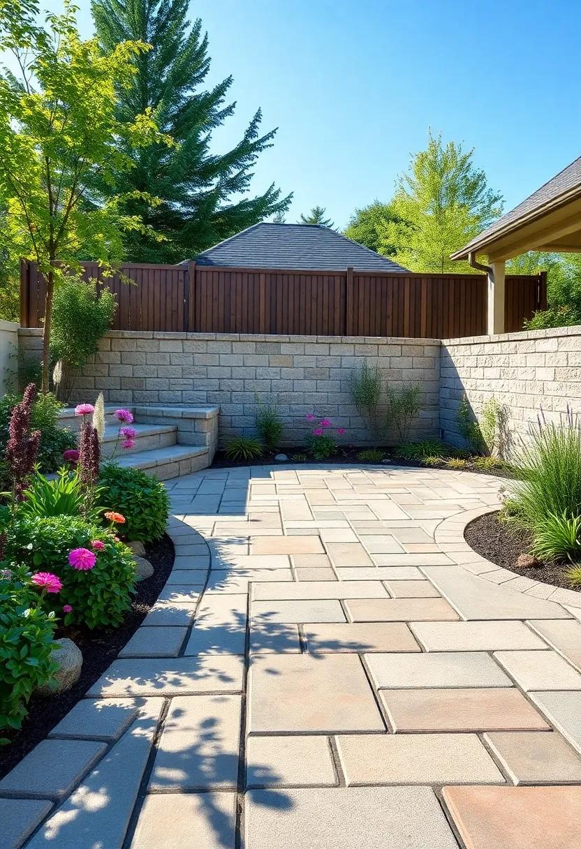 Blend with⁤ Landscaping: ‍Integrate pavers with surrounding plants and⁣ flowers‌ for‌ a seamless ​transition between hardscape and landscape