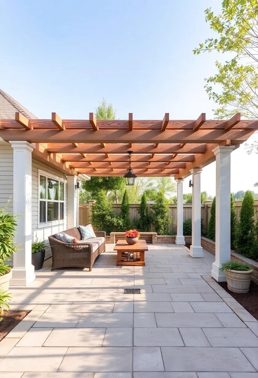 Install Pergolas:​ Add⁤ shade and elegance with a pergola draped along the pavers,enhancing your outdoor ambiance