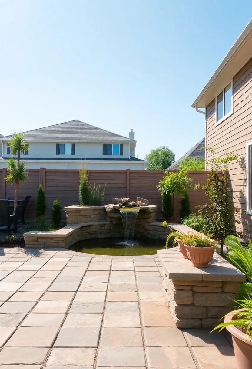 Integrate Water features:​ Pair your pavers ‍with a pond or‍ waterfall to create ​a serene outdoor ‌oasis