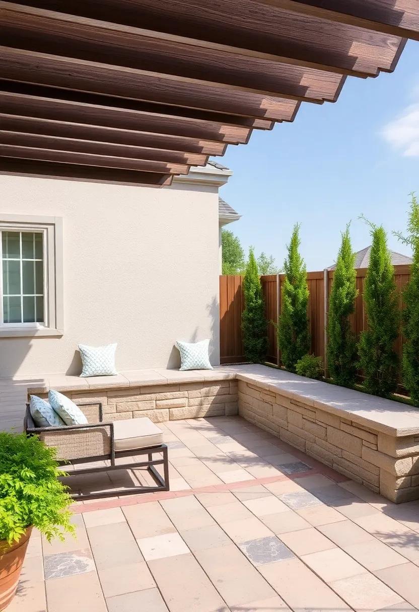 Utilize ‌Seating ⁢Walls: Add built-in stone seating walls around⁢ the perimeter of ⁣your patio for style and additional seating