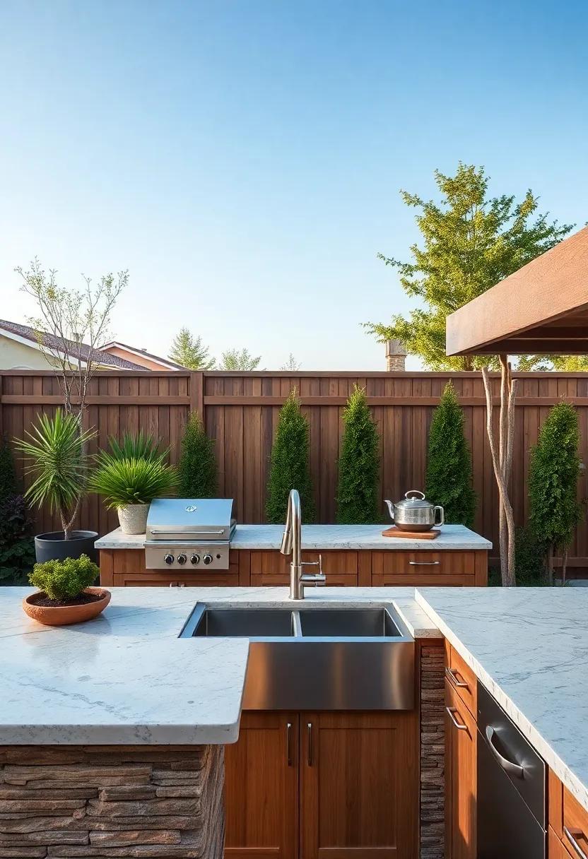 Step into luxury⁢ with ​a fully equipped outdoor kitchen complete with ⁢a double sink,catering to every ⁢culinary need ‍while⁣ hosting grand gatherings