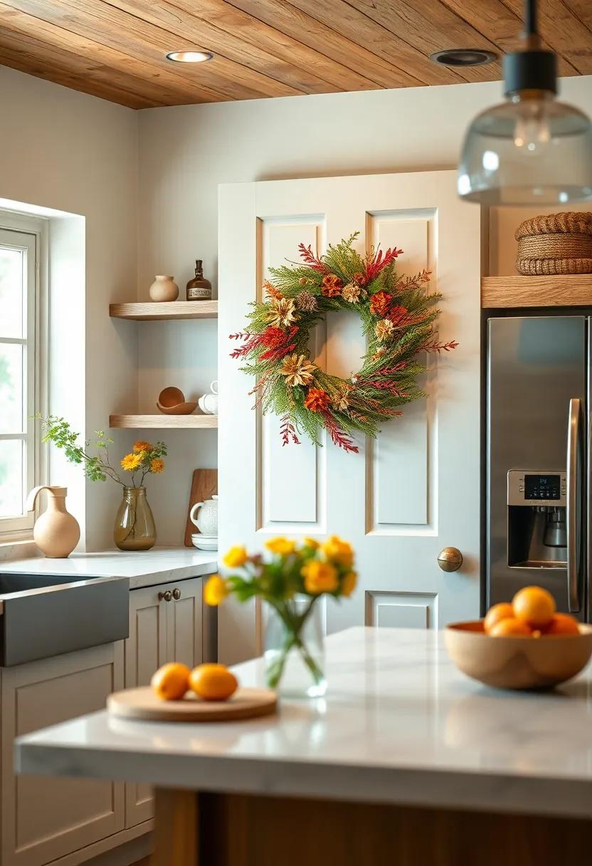 Seasonal Wreaths: ‌Create a ⁣beautiful wreath to hang on your kitchen‌ door, using natural materials ⁤that reflect the changing‌ seasons