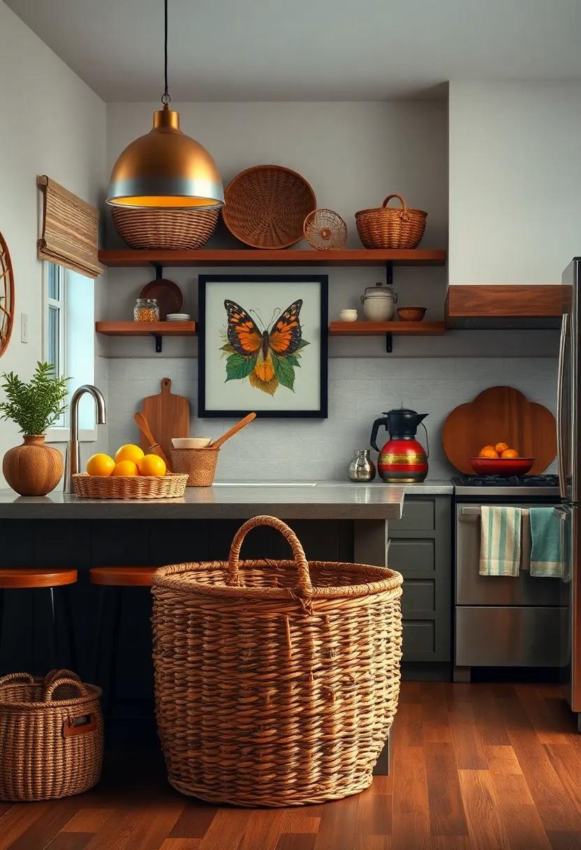 Woven ‌Baskets for Texture: Use woven‍ baskets in ‍various sizes as both decor and storage solutions, contributing ⁤natural texture ⁣and warmth to kitchen spaces
