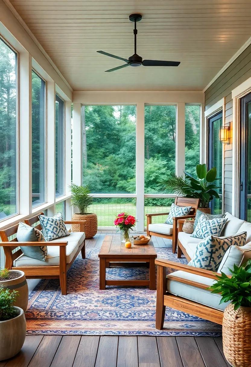 The Role of Rugs in Defining Spaces Within Your Screened porch