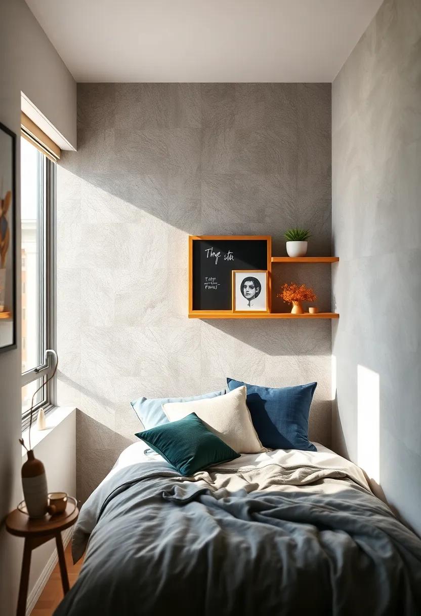 Chalkboard Corner Shelf: Integrate a corner shelf with a chalkboard for notes and reminders, blending functionality with creativity