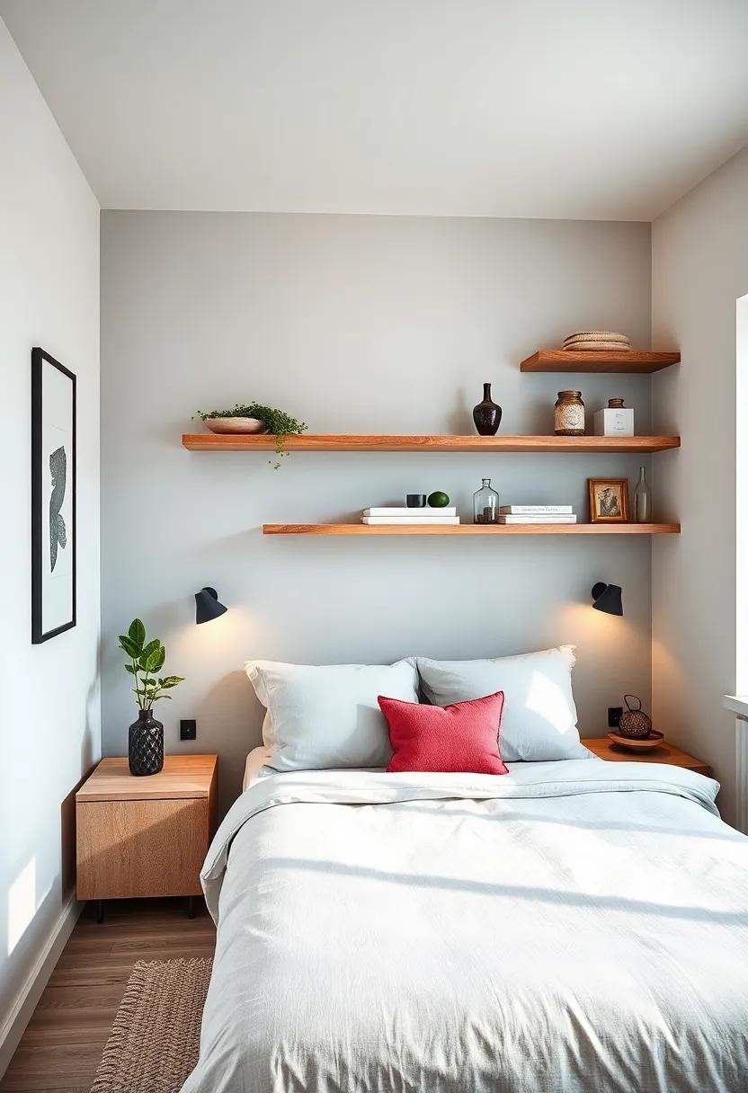 Floating Corner Shelves: Elevate your decor with sleek,floating shelves that create visual interest while saving floor space