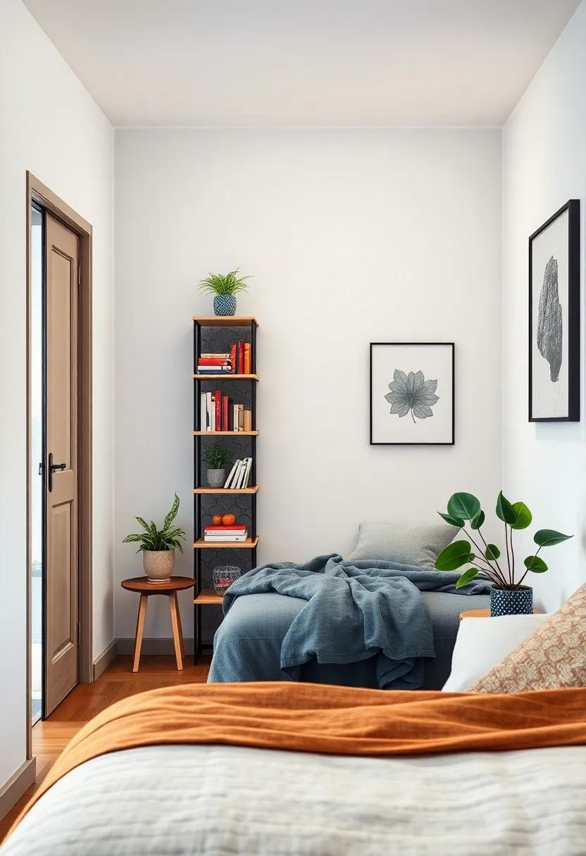 Lattice-Style Corner Rack: Add a touch of style and texture with a lattice-style shelving unit that can hold plants, books, and decorative items