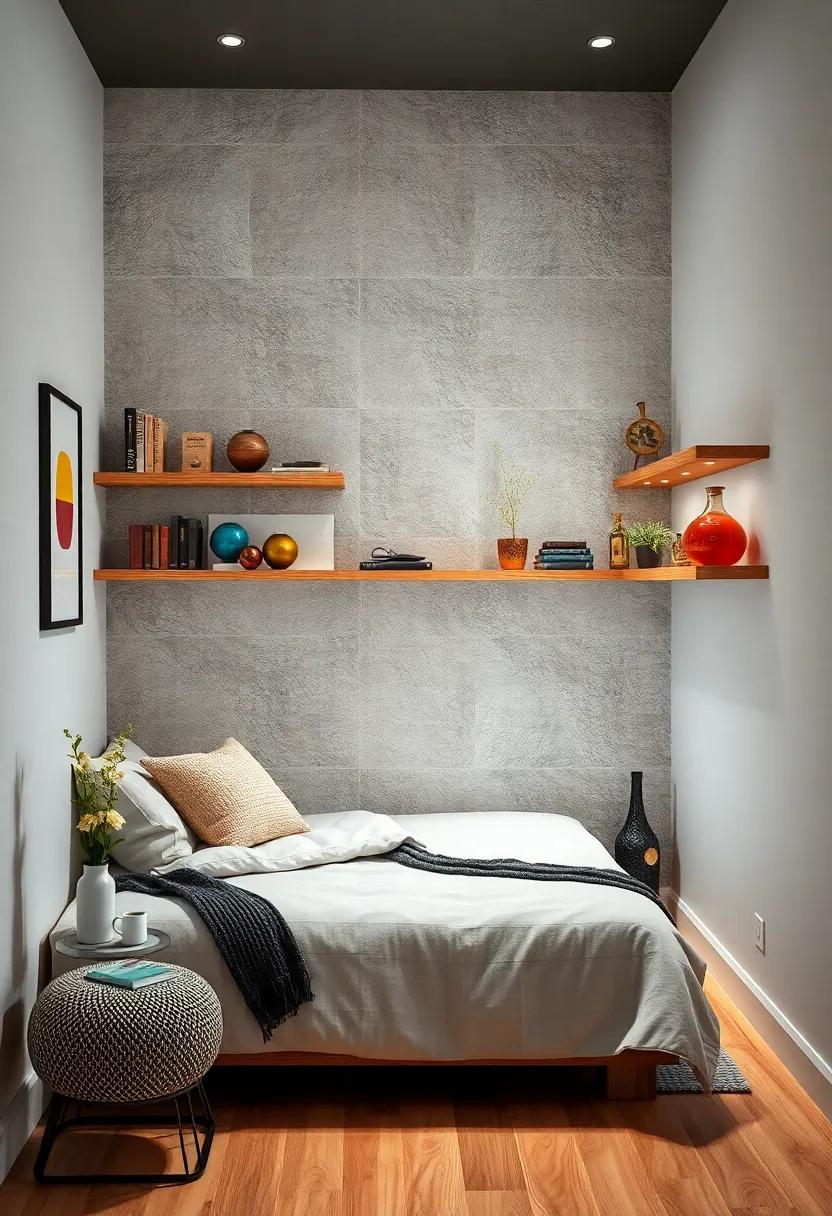 Themed Corner Displays: Curate themed corner shelves showcasing collectibles, travel souvenirs, or your favorite hobbies for a personal touch