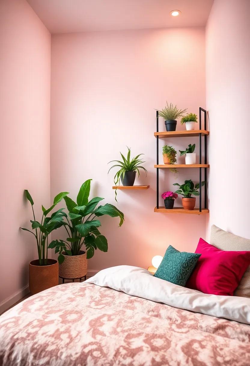 Tiered Corner Planters: Use tiered shelving in the corner to create an eye-catching plant display that takes advantage of vertical space