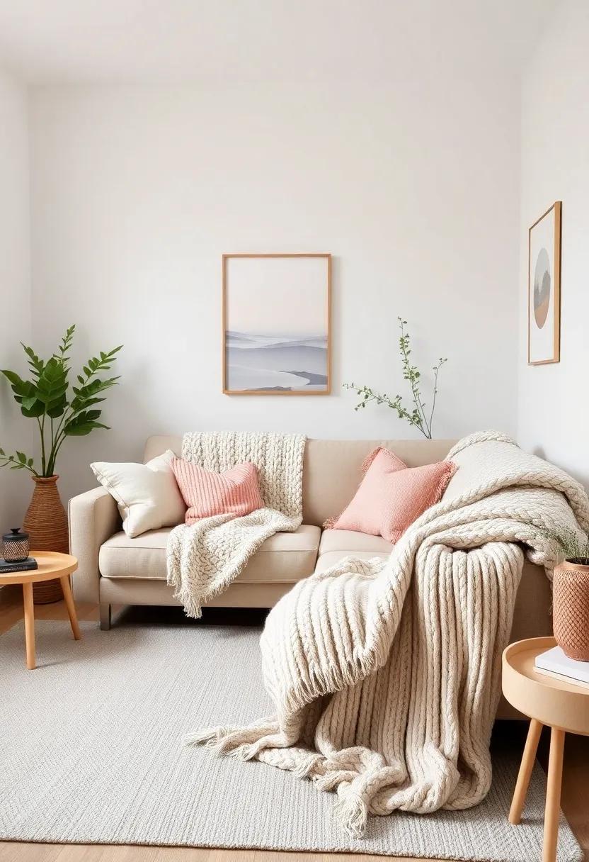 Soft Knitted ⁤Throws: Drape a chunky ​knitted throw over⁢ your sofa⁤ for instant warmth and texture, making your living room feel inviting and cozy