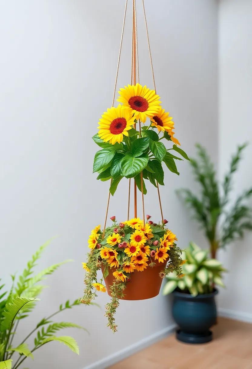 Seasonal Color Swaps: Rotate‍ plants seasonally, ⁢featuring spring blooms, summer ⁣sunflowers,⁣ fall foliage,⁤ and⁤ winter evergreens in hanging‍ arrangements for year-round beauty