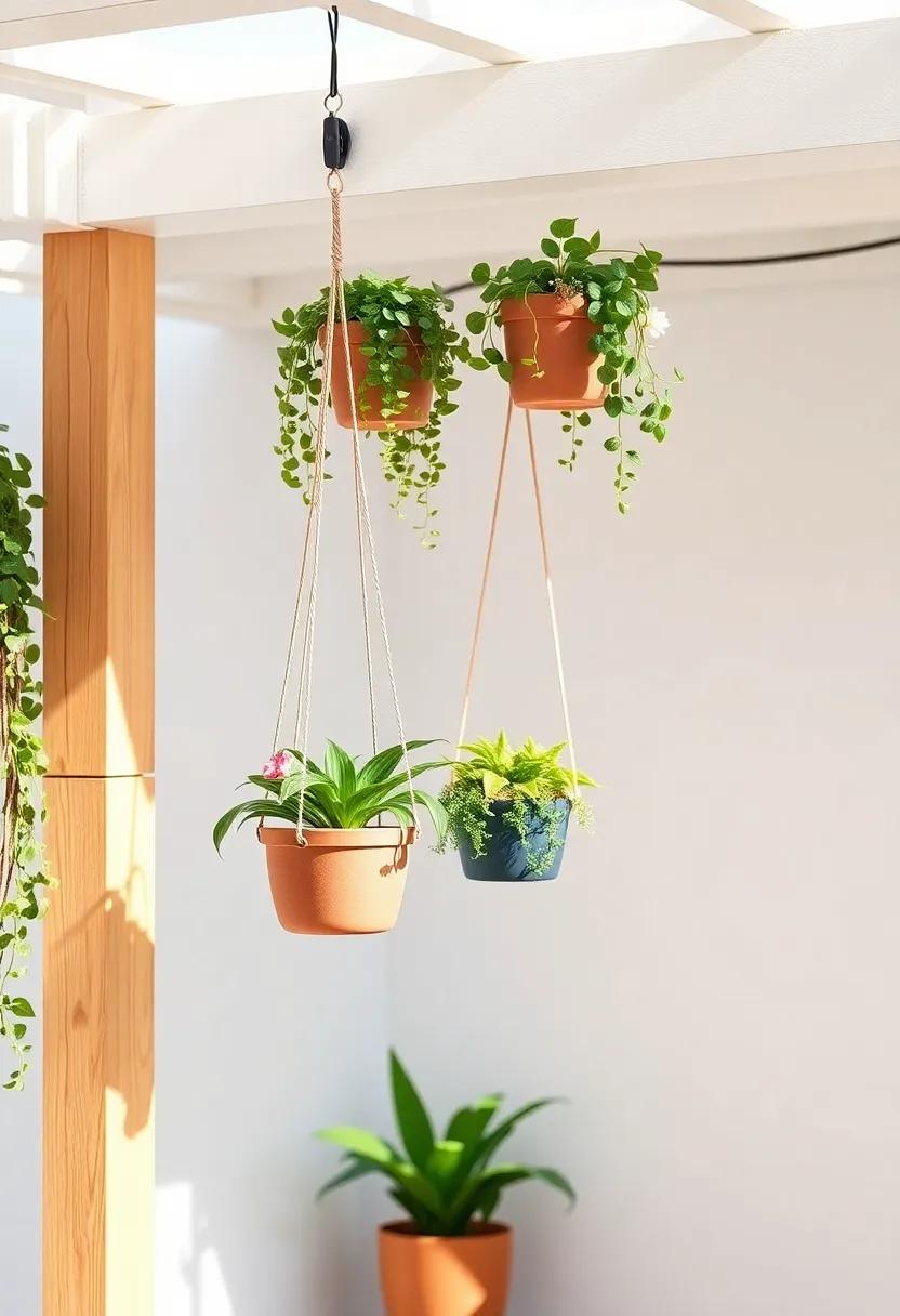 Swinging Planters: Hang a​ couple of charming ⁣swing planters​ from⁣ the ⁣ceiling‌ or patio overhangs, inviting joy and⁤ a ⁣playful vibe​ to your⁣ outdoor experience