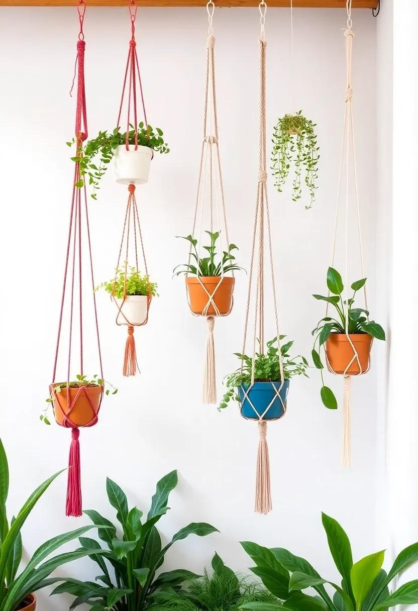 Macramé Plant ​Hangers:⁤ Add a bohemian ‍touch with an ‌array ⁤of⁢ colorful macramé plant hangers, suspending your favorite‌ plants at varying heights for visual interest