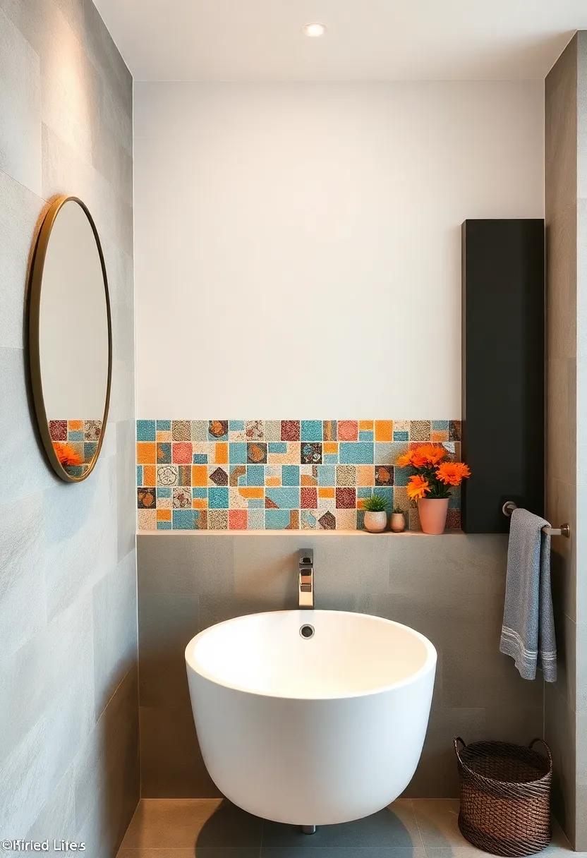 Artisan Tile Backsplash: Create a stunning focal point with a colorful or intricately designed tile backsplash above the sink