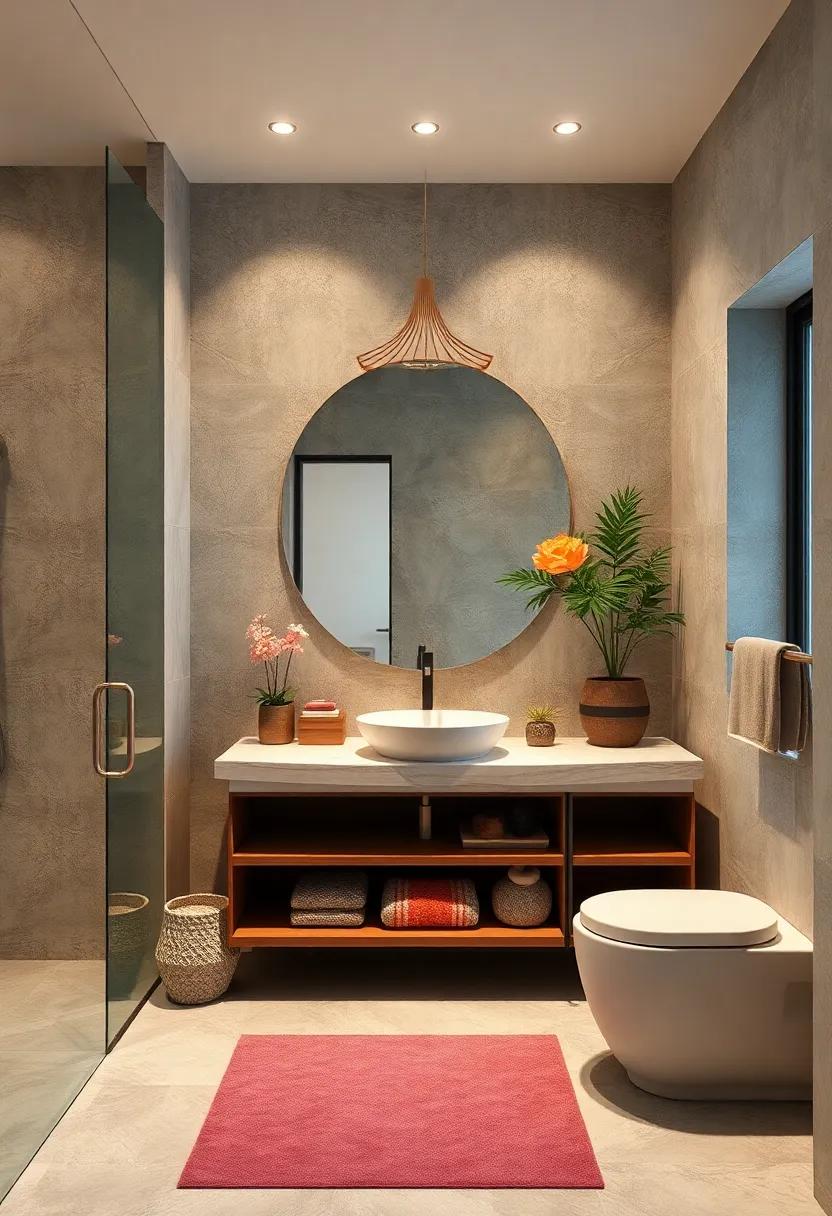 Artistic Vanities: Choose a vanity with artistic flair,like unique shapes or bold colors,that serves as a conversation starter