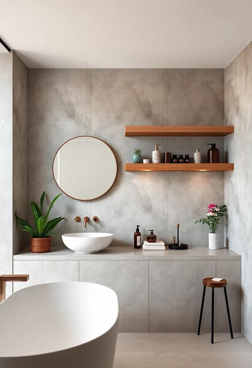 Custom Shelving: Utilize open shelving for both storage and display, showcasing decorative items and essential toiletries