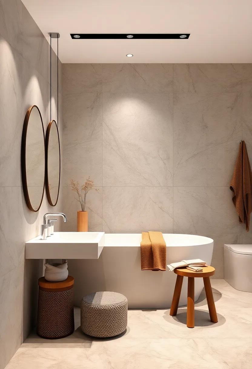 Embrace Minimalism: Simplify your bathroom with sleek lines and a neutral color palette for a calming effect