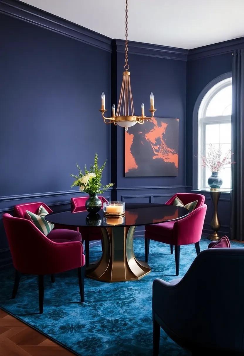 bold Jewel Tones: Opt for rich, ‌deep ‌colors and luxurious fabrics to create a ‍sumptuous dining ‍space ⁤that feels both opulent⁢ and inviting