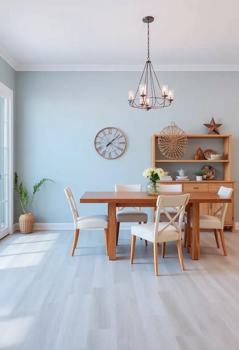 Coastal Escape: Infuse your dining room ‍with⁢ nautical hues, driftwood​ accents, and seaside decor for a refreshing beach-inspired atmosphere