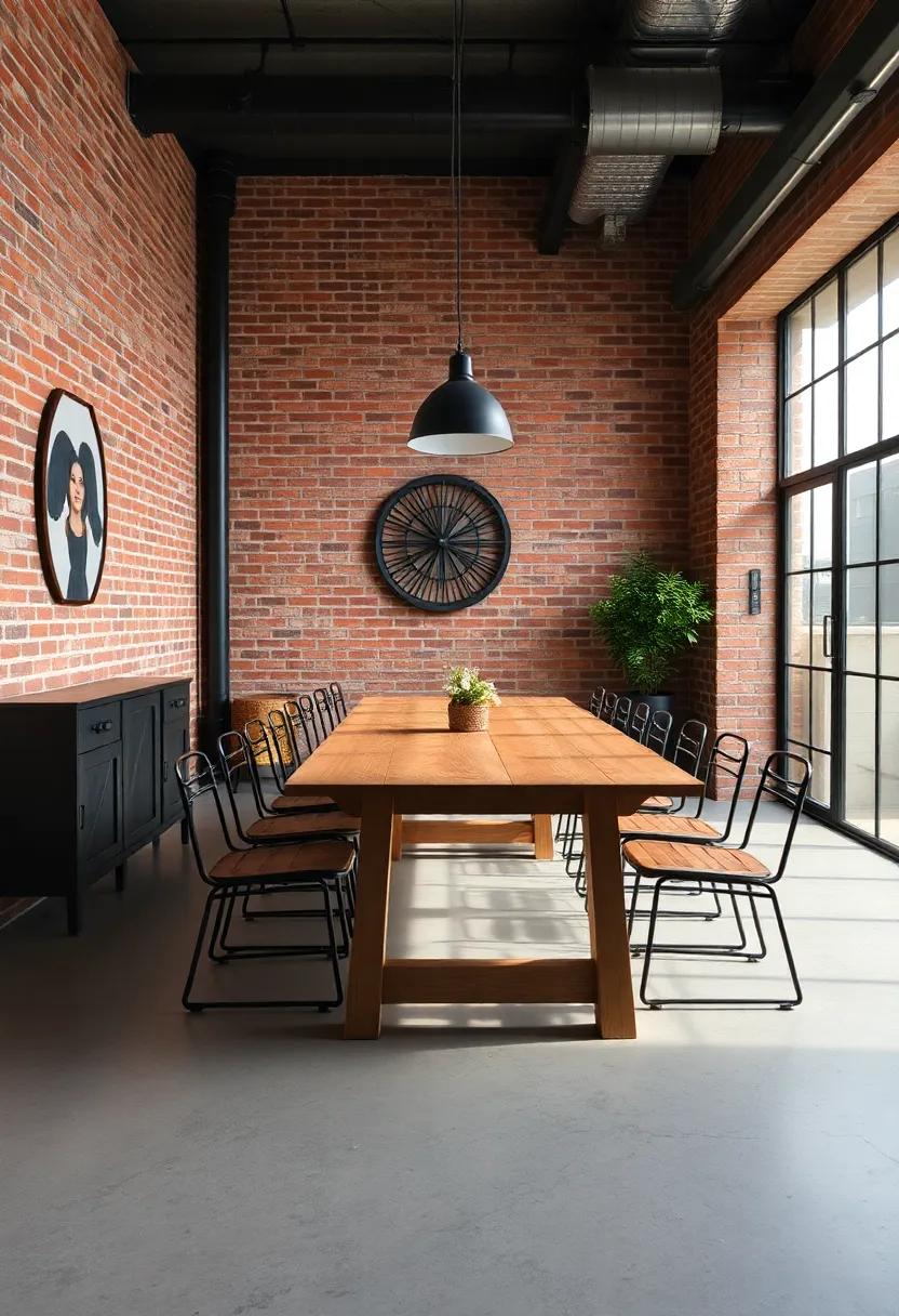 Industrial Edge: ⁤Use exposed brick, metal accents, and⁤ reclaimed wood ⁢to ​create an urban, warehouse-inspired‍ dining space ⁢with‌ character