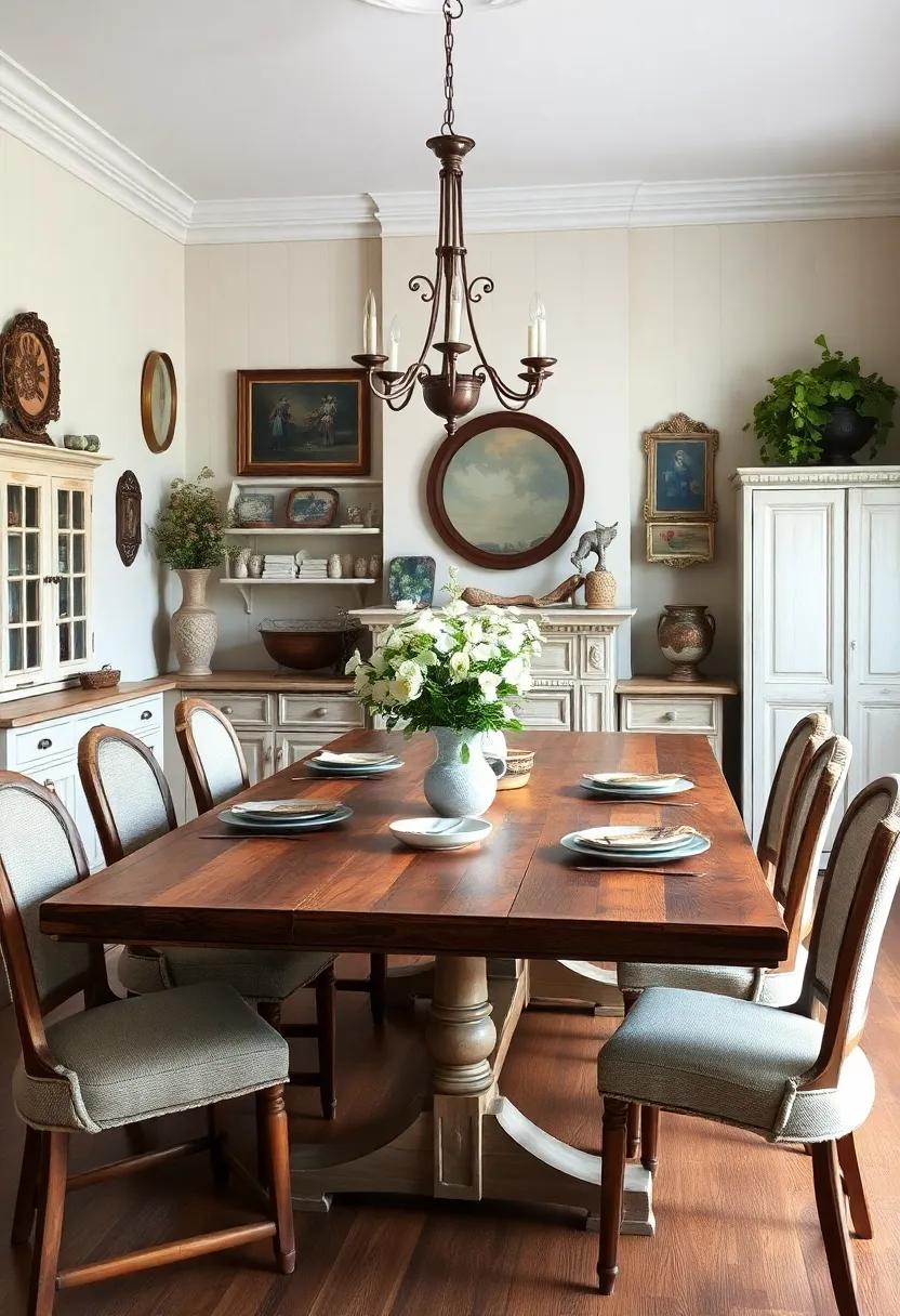 Antique ⁣Farmhouse Table: A centerpiece that tells stories of family meals and gatherings, perfect for rustic charm