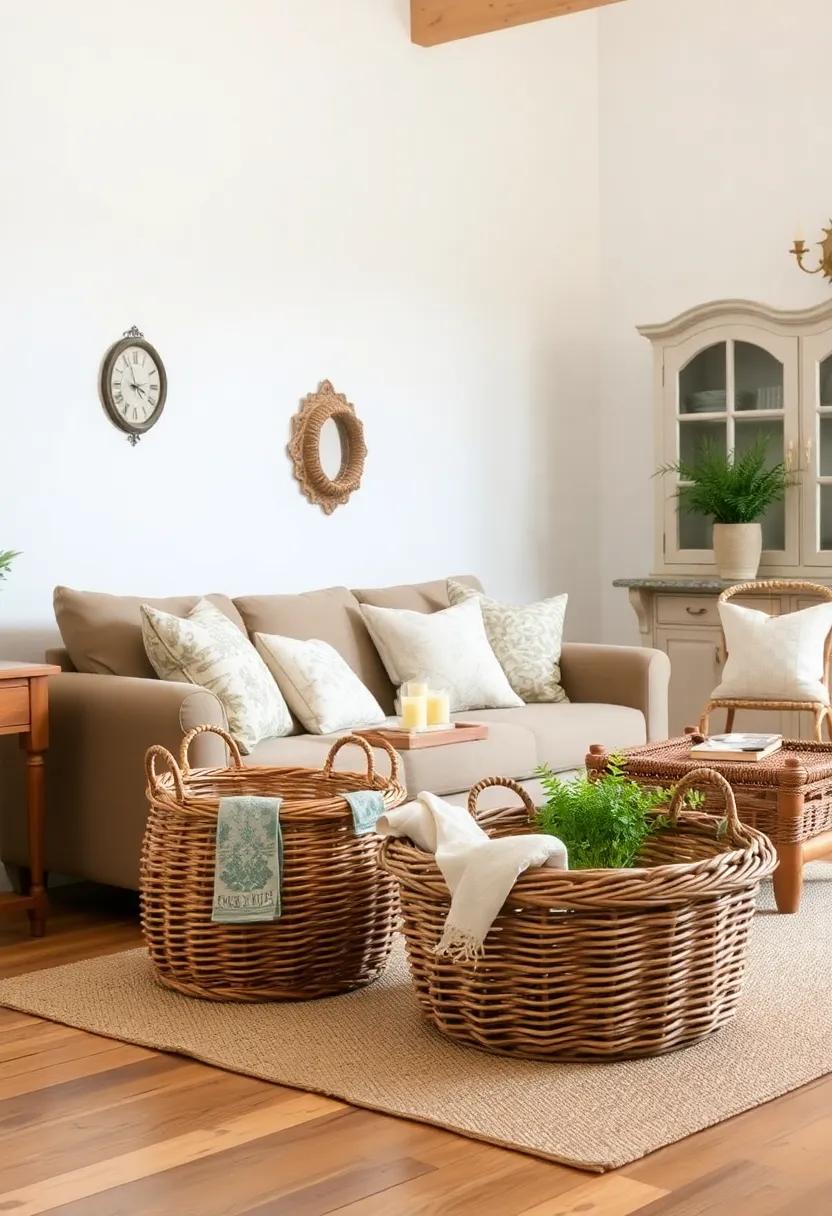 Rustic Wicker Baskets: Functional and beautiful, these can be used for​ storage ⁣or ⁤as decorative embellishments around the room