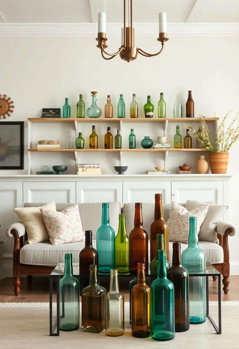 Vintage Glass Bottles: Display⁣ a collection of ⁤colored glass bottles as a playful nod to the⁣ past and⁤ a beautiful decorative element