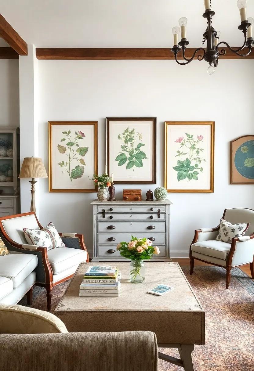 Botanical Prints: Framed⁢ vintage botanical prints bring the beauty‍ of ​nature inside, celebrating the charm of the french countryside