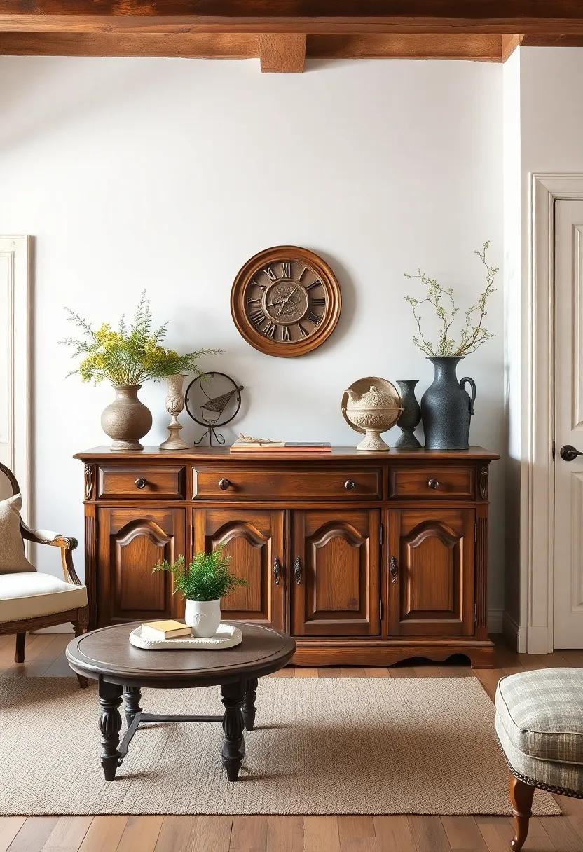 Antique Sideboard: A lovely sideboard can ⁤serve as both storage and display, showcasing your unique treasures and adding to the room’s vintage character