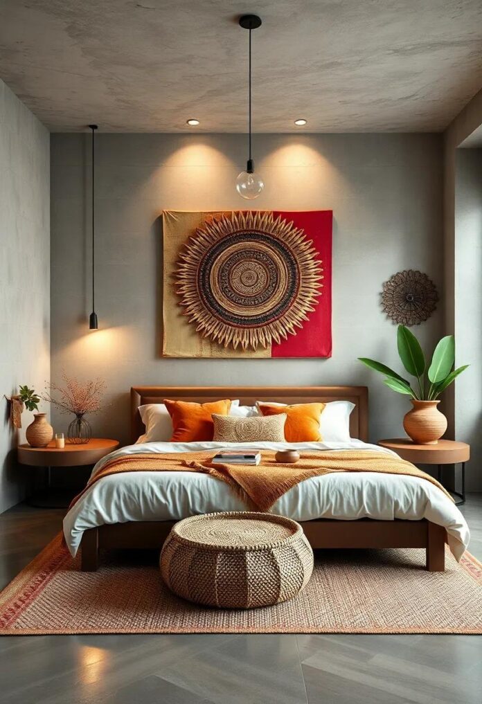 25 Inspiring Ideas for a Boho Bedroom with Stunning Layered Wall Art
