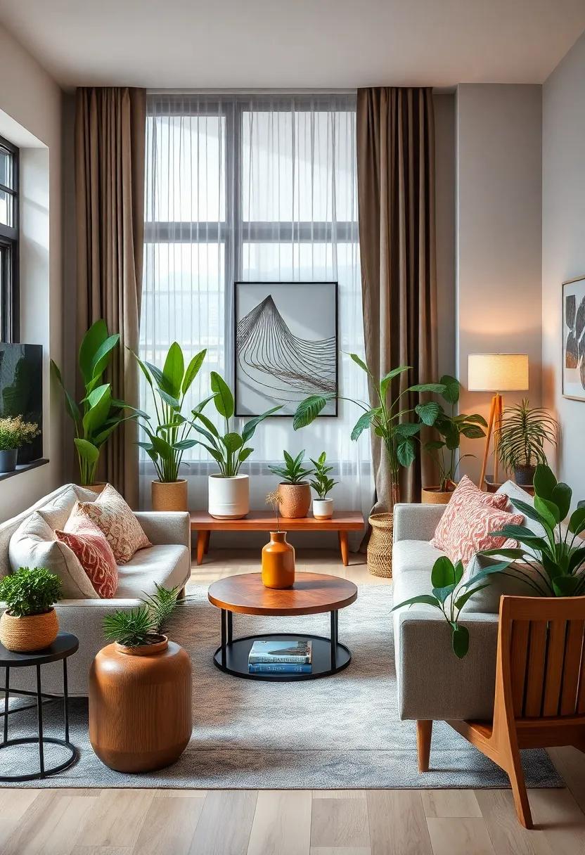 Mix and Match⁣ Styles: Combine modern and vintage decor with plants to create a unique ambiance—pair sleek containers with rustic wooden furniture for an eclectic vibe