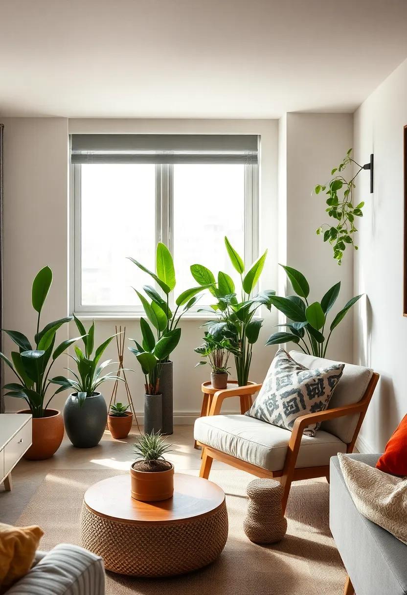 Create a Green​ Corner: dedicate a cozy nook for your plants to thrive; combine a comfortable chair with a collection of smaller pots for an ‌inviting atmosphere
