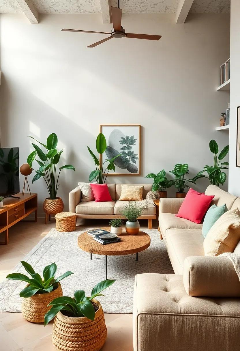 Utilize Natural Materials: Pair plants with ⁣natural wood decor elements—think driftwood table,bamboo accents,or rattan baskets—to enhance the organic feel in your living space