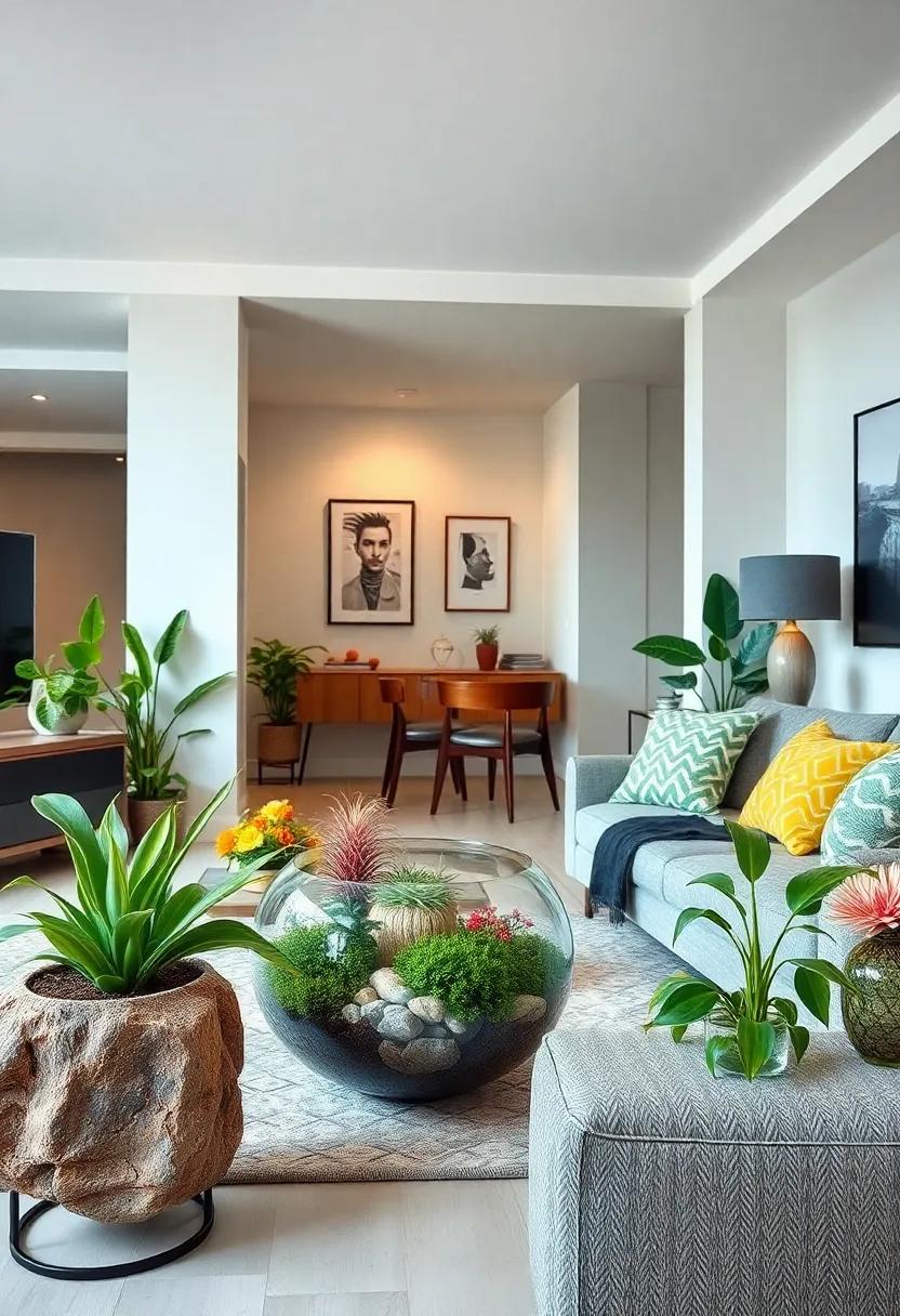 Add a Terrarium: Create a mini-ecosystem with a glass terrarium filled with small plants, stones,⁤ and moss for an artistic centerpiece that sparks conversation