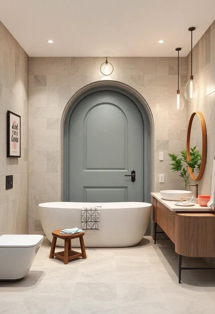 Charming Round ⁣Door:⁤ Break away from‌ traditional shapes with ⁢a round door that adds⁢ quirky and unique charm to your bathroom entryway