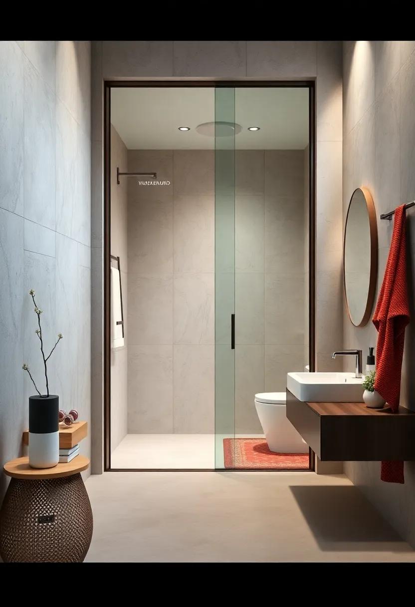 Contemporary Glass Frame Door: ‍Choose a contemporary glass frame door with sleek ⁣finishes,⁤ offering⁣ a stylish yet functional barrier to your bathroom