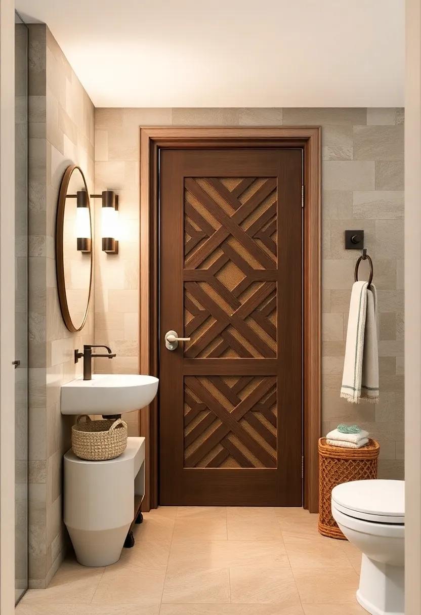 Decorative ‌Lattice Door: Incorporate a decorative lattice design into your ⁢bathroom door for a charming, whimsical look that hints at outdoor beauty
