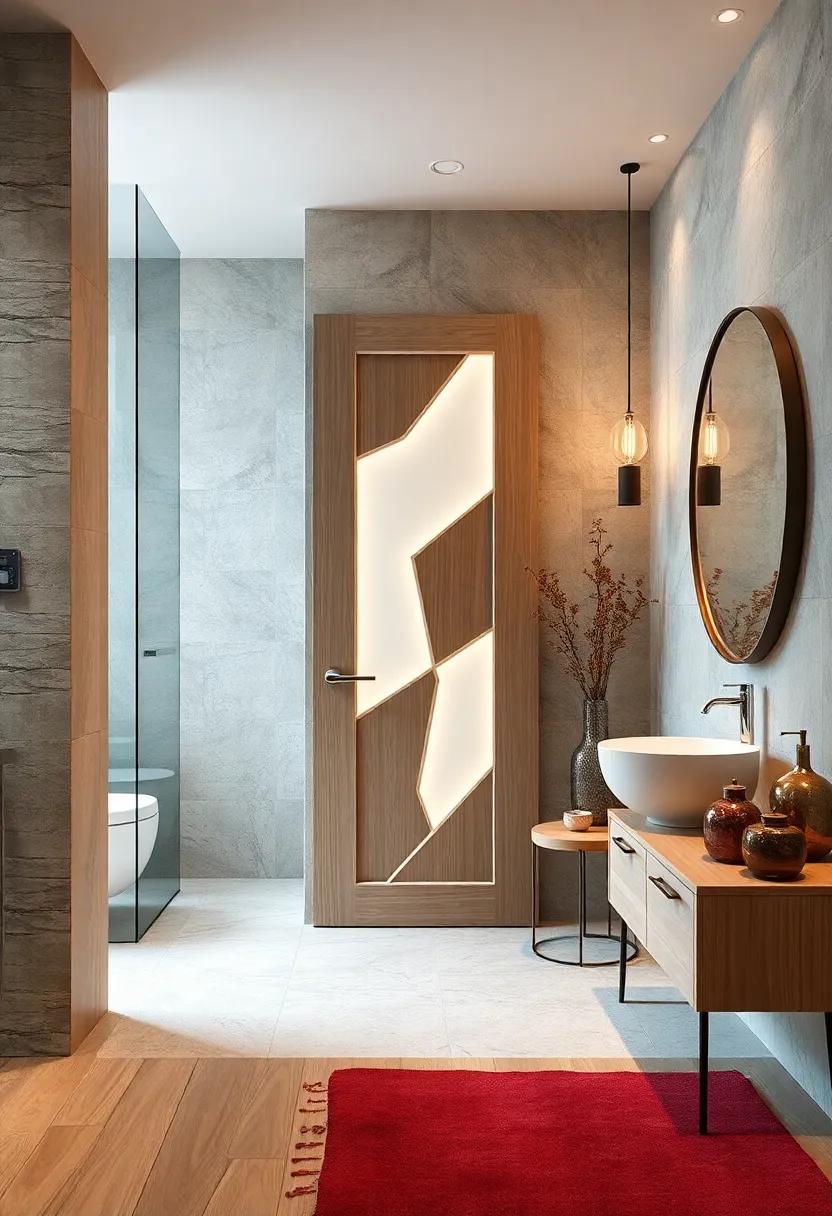 Geometric Cut-Out Door: Create drama with a door featuring strategic geometric cut-outs, adding a stylish twist and enhancing light flow