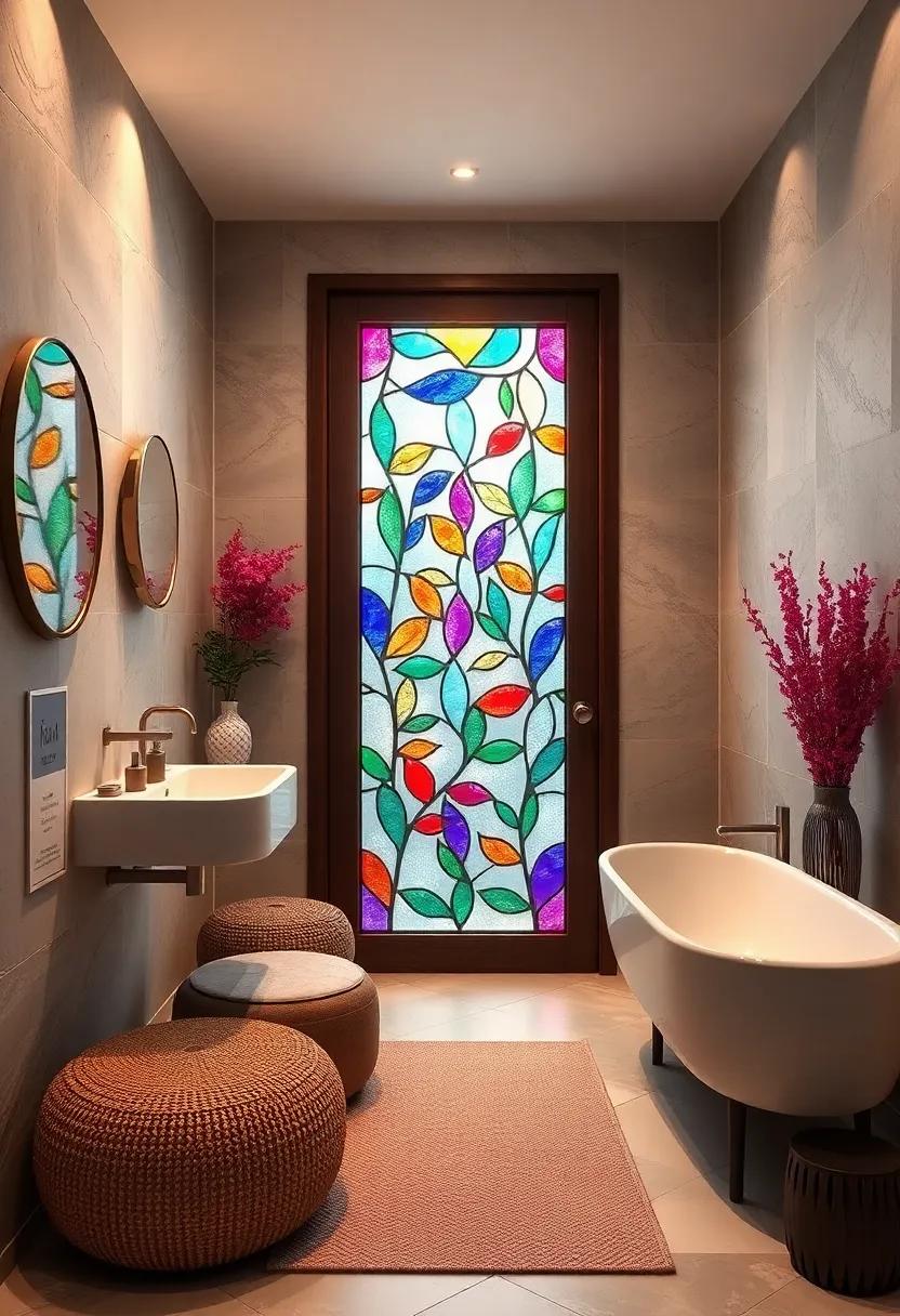 Stained Glass Accent Door: Infuse art into your space ‌with a stained glass accent door ‍that refracts light and creates a magical atmosphere