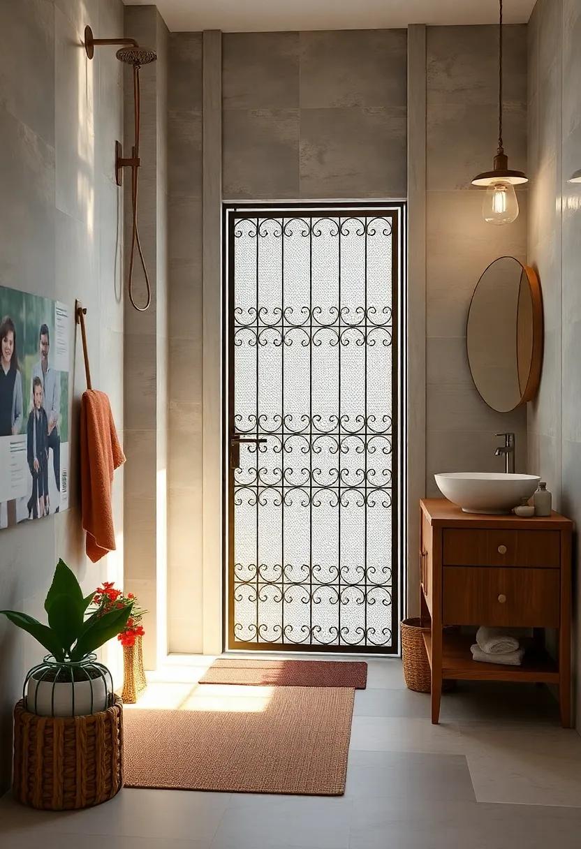Vintage⁤ Metal Screen Door: Add a unique retro vibe with a vintage metal screen door, bringing ‍character and ‌a touch of whimsy to your bathroom