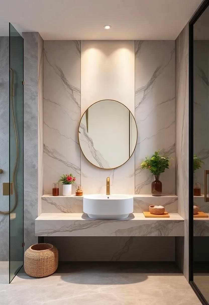 Powder Room Elegance: Transform a small powder‍ room with elegant marble tiles that create an opulent experience,‍ proving that luxury can come in compact forms