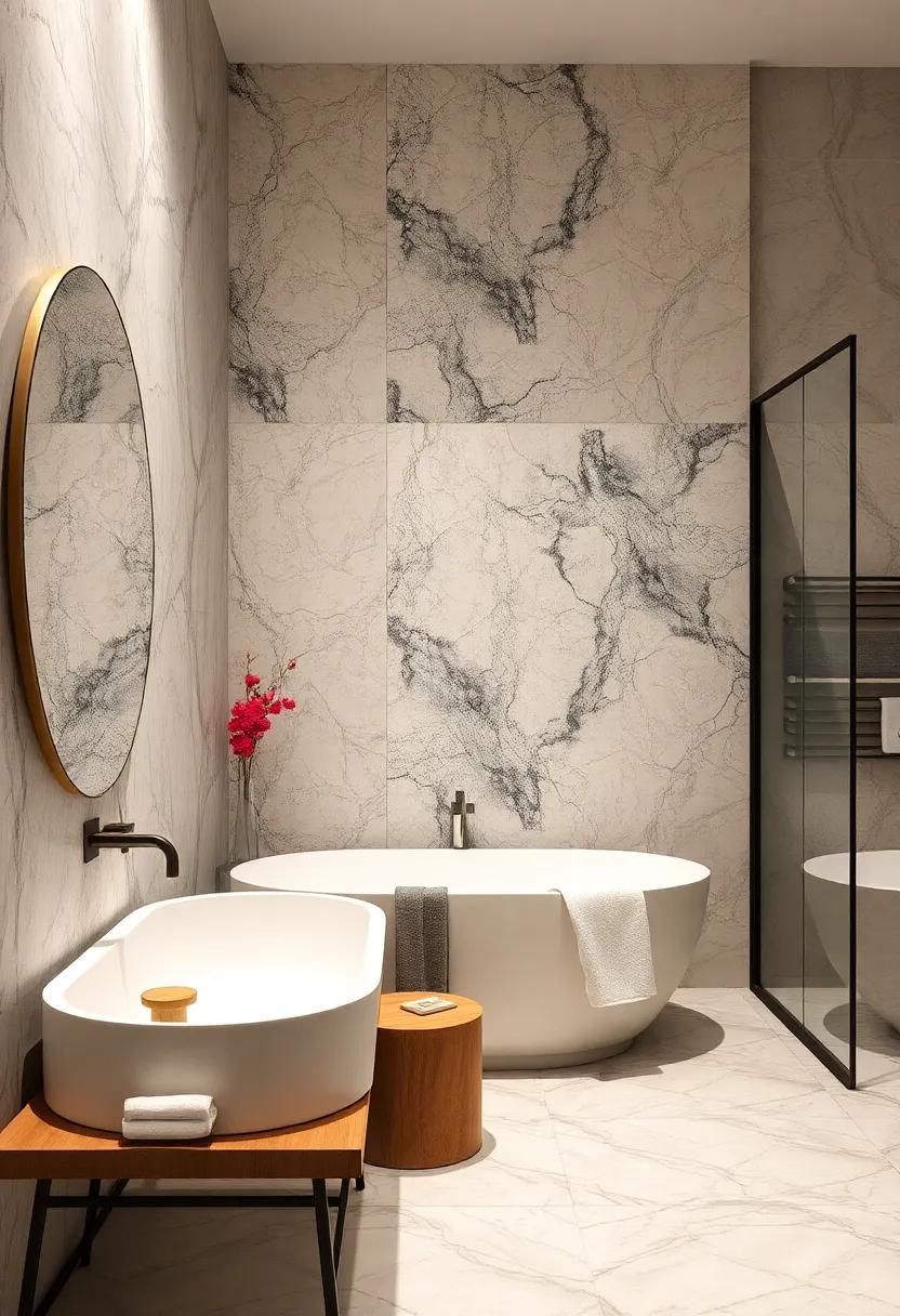 Textured Marble Panels: ‌Incorporate textured marble wall panels to add depth and interest, ‌transforming a simple bathroom into a sophisticated‌ environment