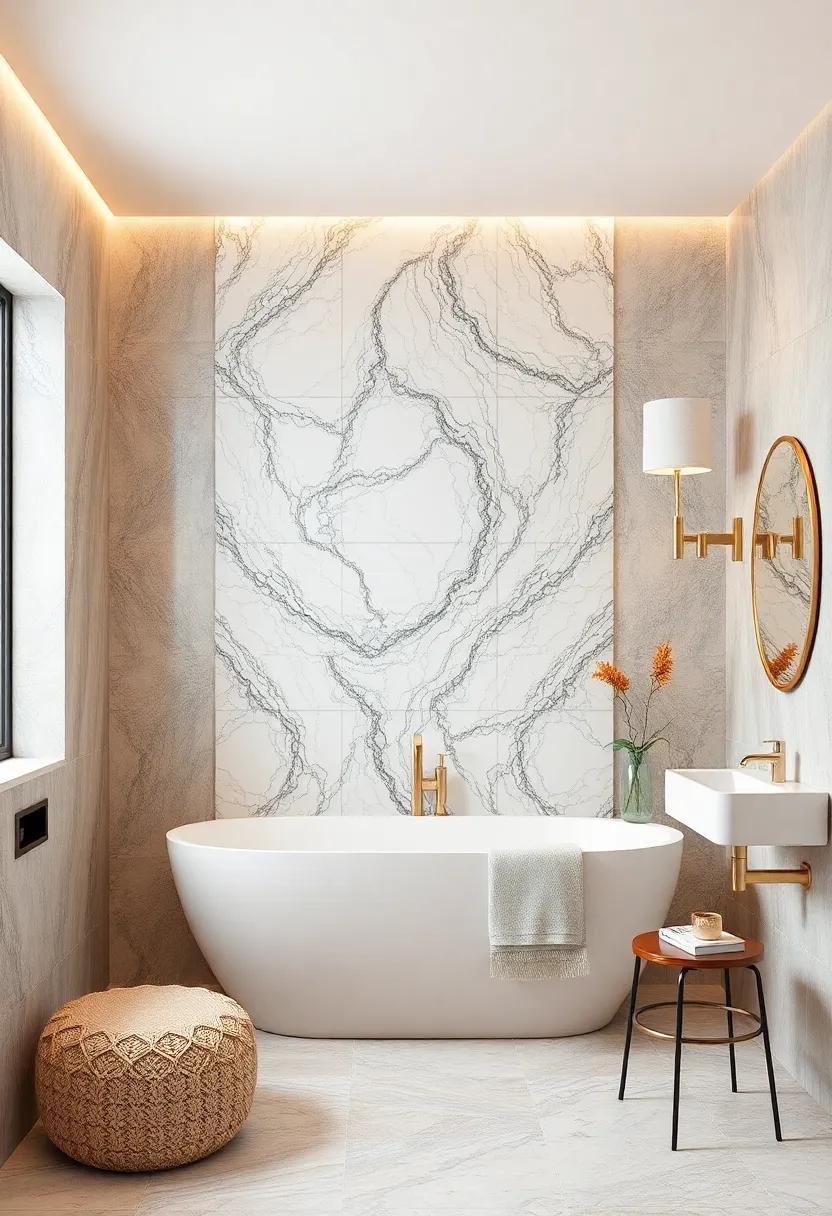 Marble Mosaic Patterns: Elevate your space with intricate marble mosaic designs that ⁢create ⁣a stunning ⁣focal point, inviting creativity and elegance into your bathroom