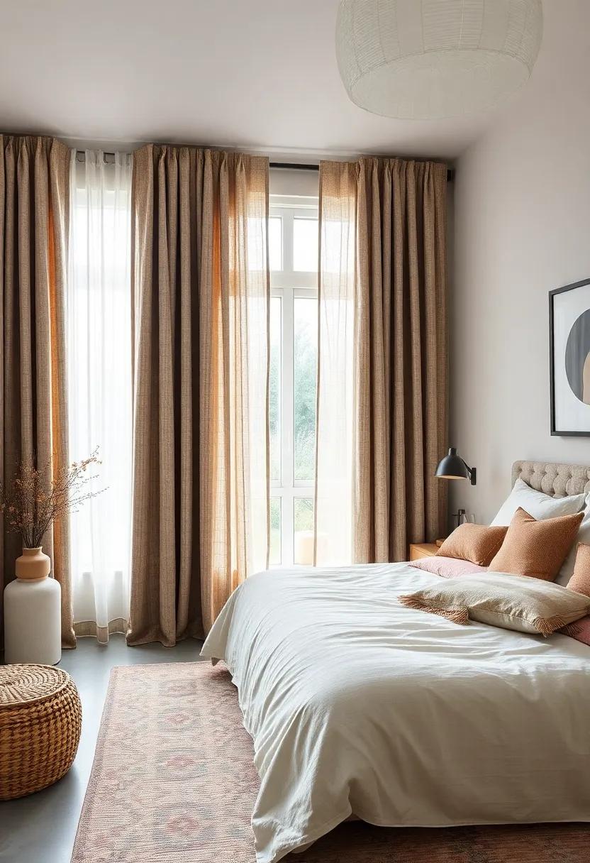 Textured‌ Layers: Combine ​patterned linen curtains with soft,textured linens for bedding,creating a ‌cohesive and inviting retreat